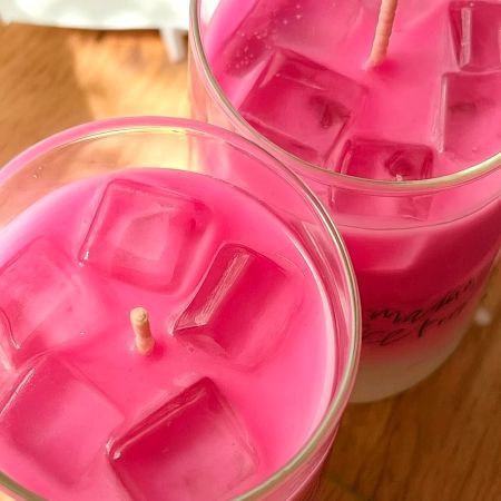 Handcrafted Soy Wax Strawberry Iced Latte Candle